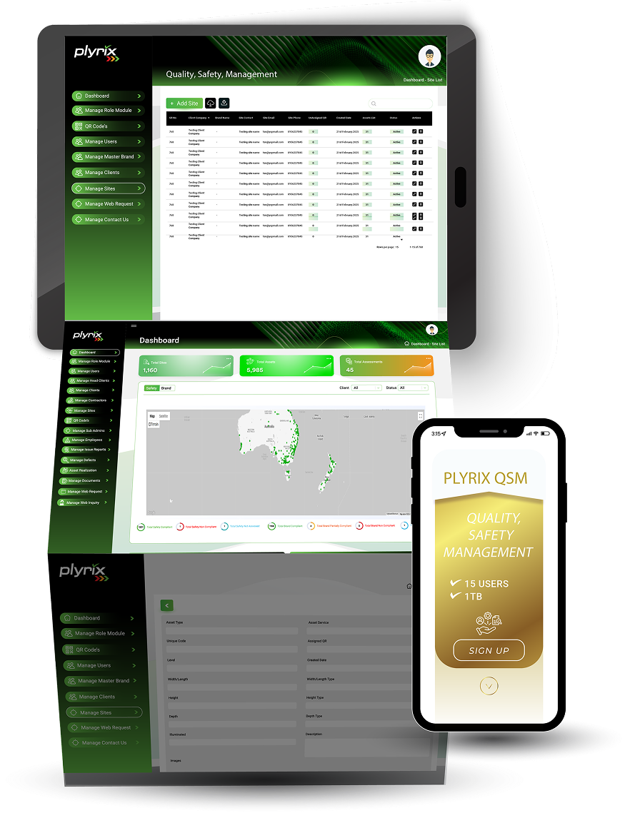 Safety management on Plyrix QSM